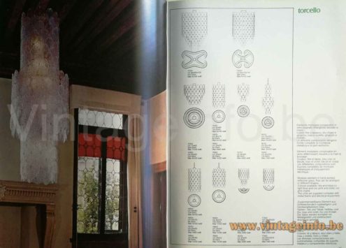 Gino Vistosi Torello chandelier - 1981 Vistosi Catalogue Picture - Many Models