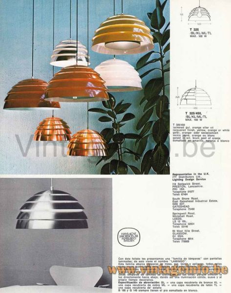 Hans-Agne Jakobsson Lamingo Pendant Lamp - Catalogue Picture