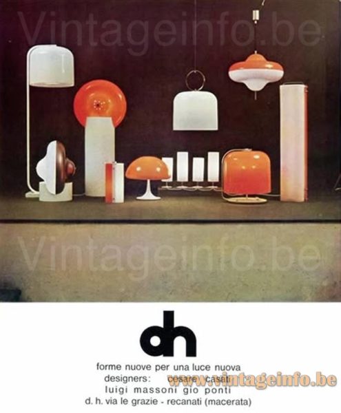 Harvey Guzzini Alvise Pendant Lamp – 1968 Design House Catalogue Picture Harvey Guzzini Alvise pendant lamp 1968 Design House catalogue picture + models: floor & table lamp, Disco series, Toledo, Polsino