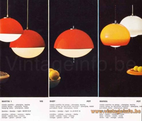 Harvey Guzzini Burgos pendant lamp Meblo Marika catalogue picture + Models: Baby & Martin