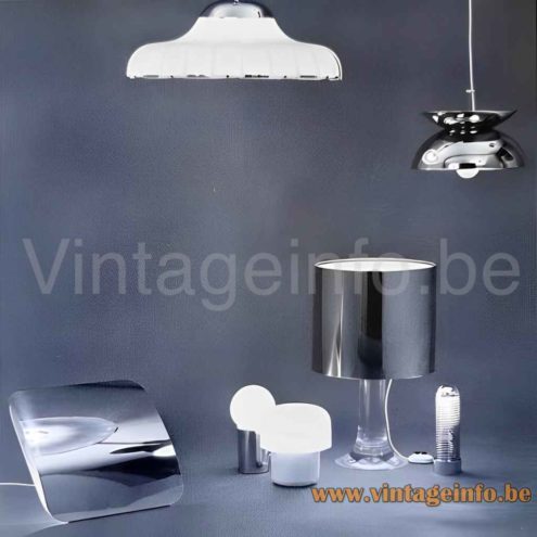 Harvey Guzzini Concentrica pendant lamp 1970s catalogue picture