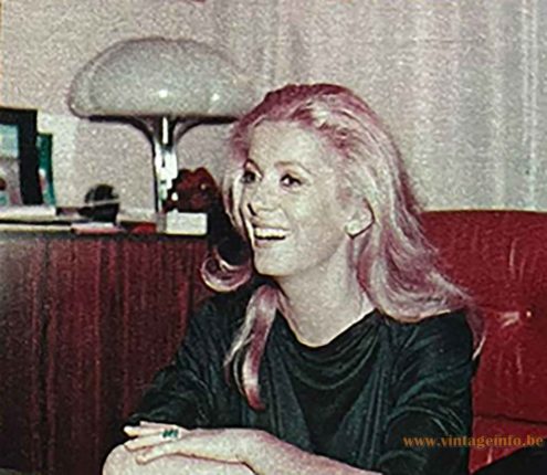 Harvey Guzzini Quadrifoglio Table Lamp - Catherine Deneuve KWIK magazine March 1981