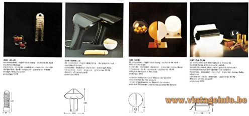 Harvey Guzzini Sorella desk lamp catalogue picture 1970s Harveiluce Italy