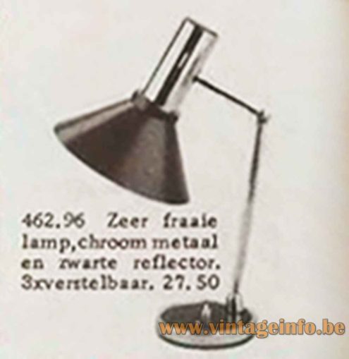 Italian Adjustable Desk Lamp - 1967 Publicity, Massive, Belgium