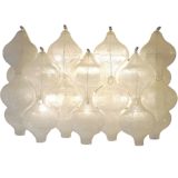 Kalmar Tulipan 20 WA wall lamp Carlo Nason design 1970s AV Mazzega Murano Italy tulip onion glass bulbs lampshade