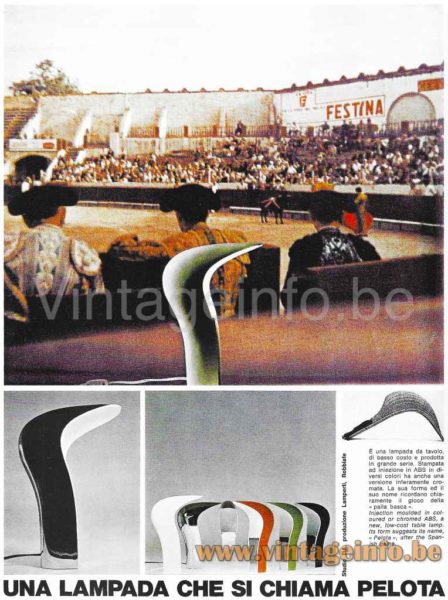 Lamperti Pelota Desk Lamp - 1972 Advertisement Italy