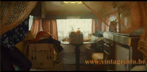 Luigi Colani UFO pendant lamp prop 2021 TV series Baraki (S1E6) round orange version