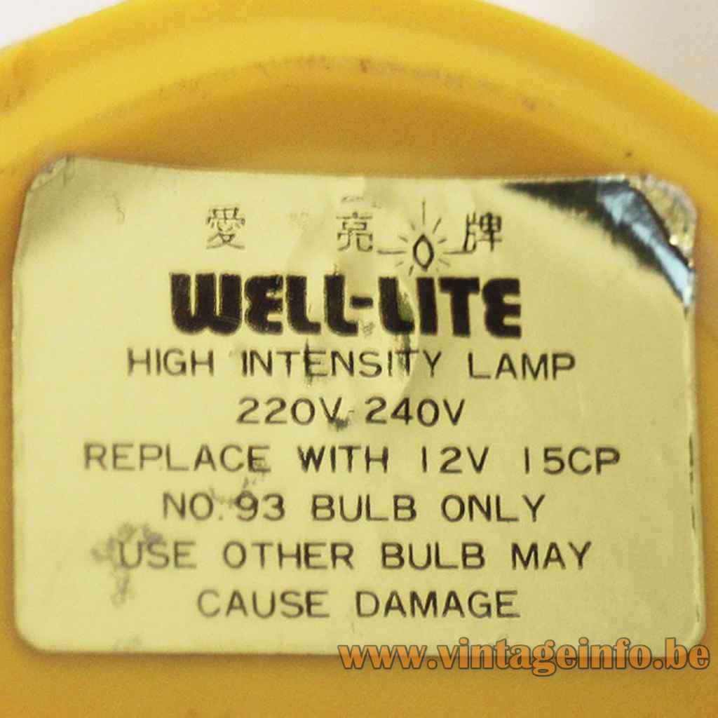 Nanbu Kreo-Lite aiai NA-718 Table Lamp - Yellow Well-Lite Version Label