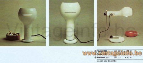 Oluce Flash Table Lamp - 1985 Catalogue Picture
