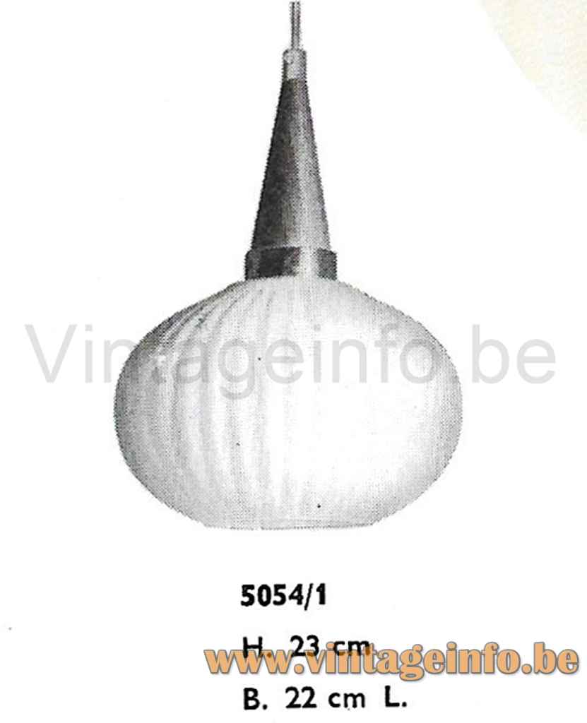 Ribbed Opal Glass Pendant Lamp - Massive Belgium - Catalogue Picture