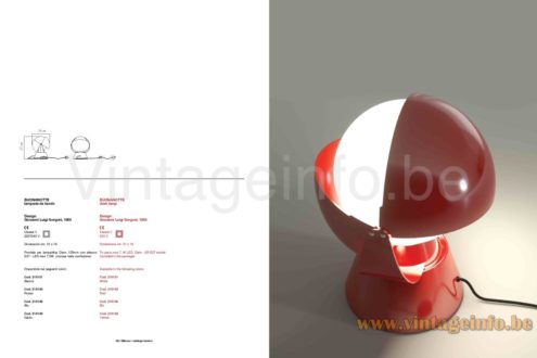 Stilnovo Buonanotte table lamps 2018 reissue catalogue picture design: Giovanni Luigi Gorgoni eclipse style bedside lamps in metal and glass