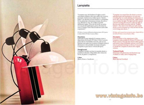 Stilnovo Lampiatta Table Lamp – 2018 Catalogue Picture – Reissue Stilnovo Lampiatta table lamp 2018 catalogue picture reissue 1971 design: Jonathan De Pas, Donato D’Urbino, Paolo Lomazzi