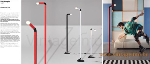 Stilnovo Periscopio floor lamp 2023 catalogue picture reissue design: Danilo & Corrado Aroldi ree black & white version