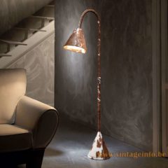 Valenti leather floor lamp 2000s catalogue picture brown cow design 