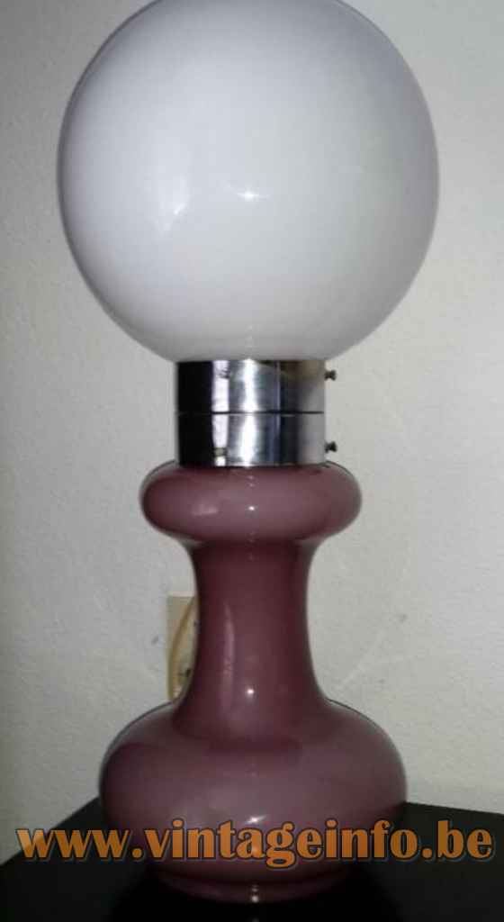 White Cone Table Lamp - Purple Version - 1970s, Massive, Belgium