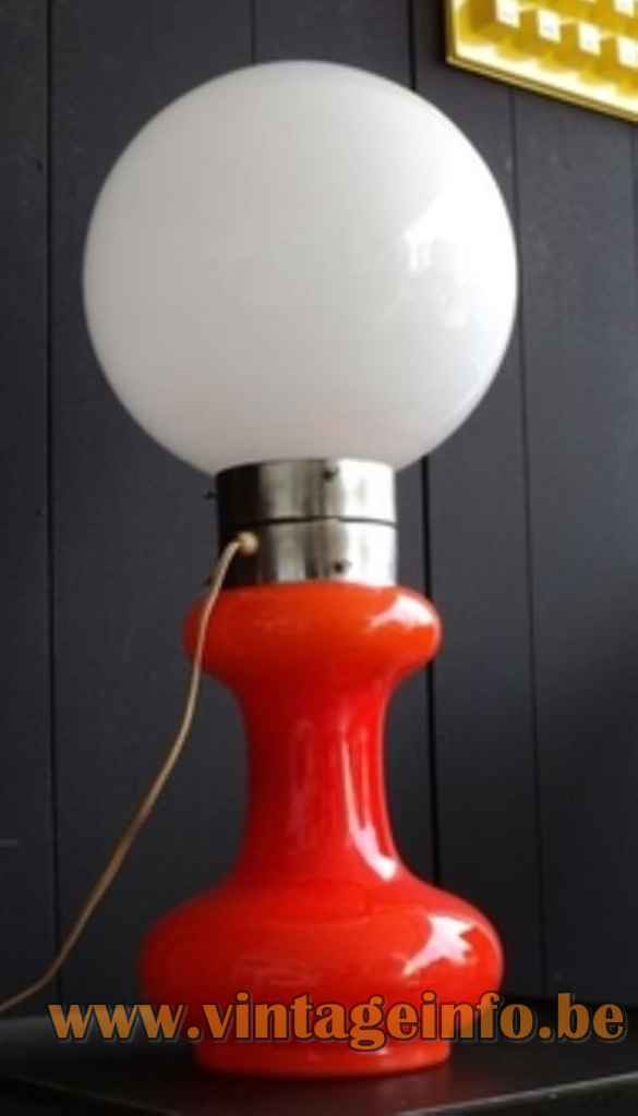 White Cone Table Lamp - Red Version - 1970s, Massive, Belgium