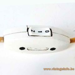 White Harvey Guzzini Brumbry Table Lamp - 1960s Switch