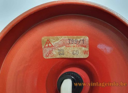 1960s Teka Table Lamp Label Logo