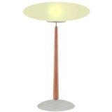 Arteluce Pao T2 table lamp round glass base wood rod mushroom lampshade Matteo Thun 1990s
