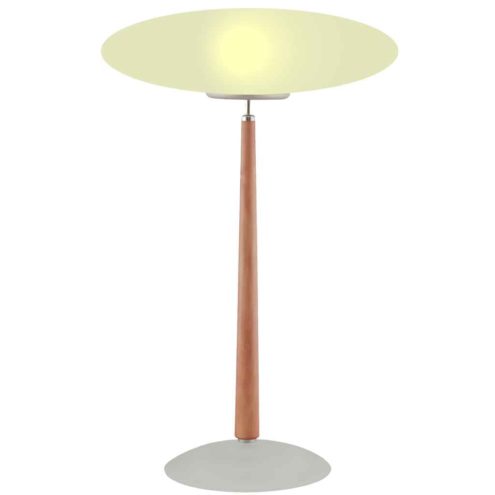 Arteluce Pao T2 table lamp round glass base wood rod mushroom lampshade Matteo Thun 1990s