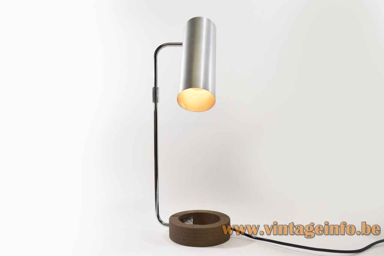 Habitat Tangola desk lamp round cast iron base adjustable chrome rod aluminium tube lampshade 2000s UK