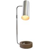 Habitat Tangola desk lamp round cast iron base adjustable chrome rod aluminium tube lampshade 2000s UK