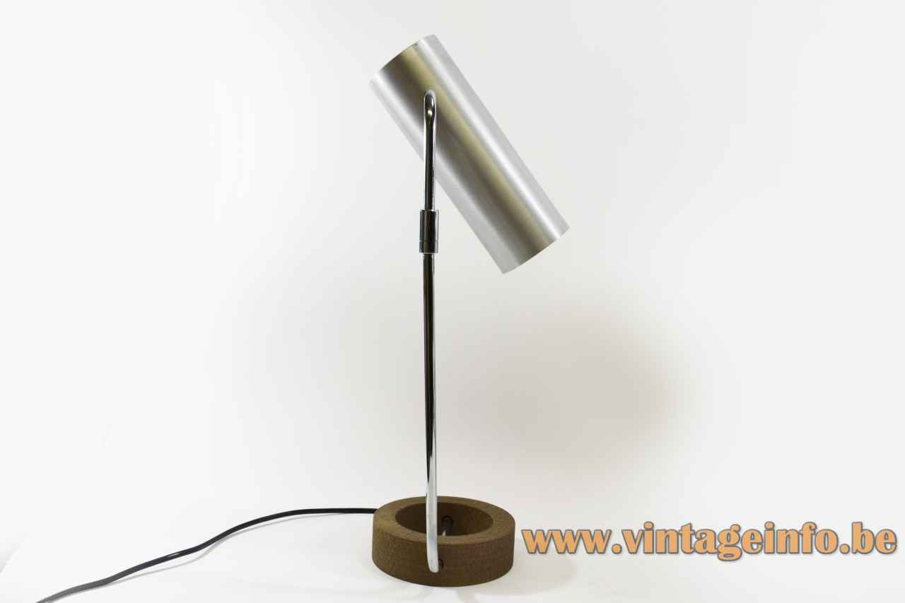 Habitat Tangola desk lamp round cast iron base adjustable chrome rod aluminium tube lampshade 2000s UK