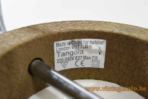 Habitat Tangola Desk Lamp Label
