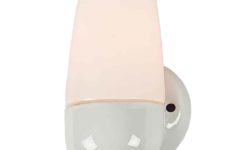 Wagenfeld WV 369 wall lamp white porcelain base conical opal glass lampshade 1950s 1960s Lindner Germany