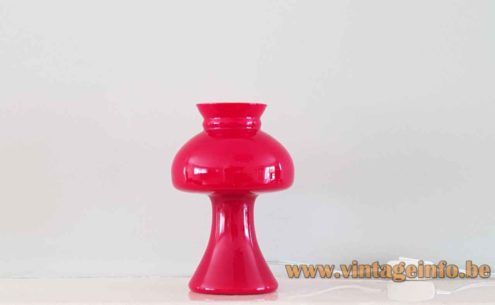 1960s Red Glass Table Lamp 1