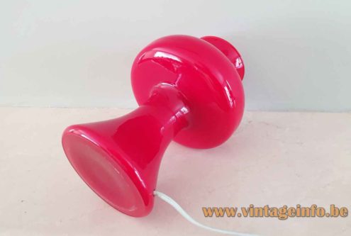 1960s Red Glass Table Lamp 5