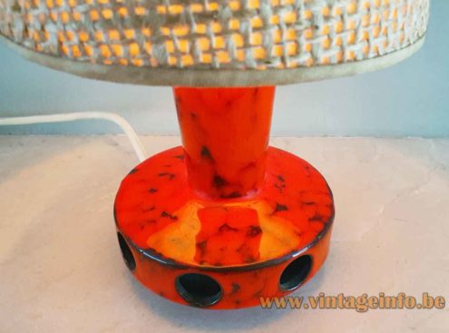 German Red Ceramics Table Lamp 3