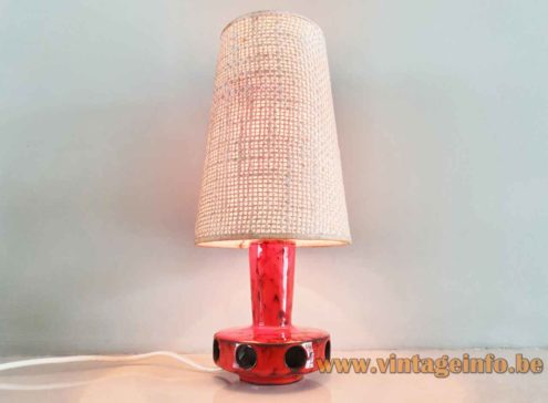 German Red Ceramics Table Lamp 4