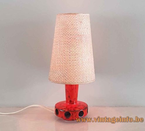 German Red Ceramics Table Lamp 6