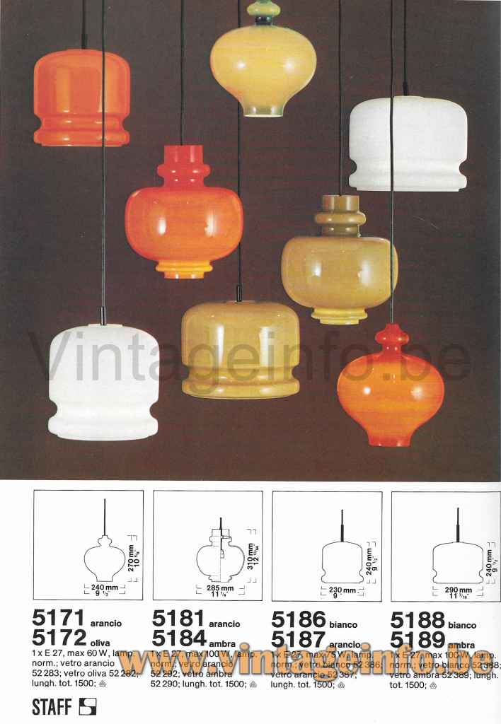 Hans-Agne Jakobsson Oplight 62 Pendant Lamp - 1974 Staff Catalogue Picture Germany