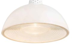 Holophane glass pendant lamp half round mushroom lampshade perforated cone 1950s 1960s France Mathieu Mategot style