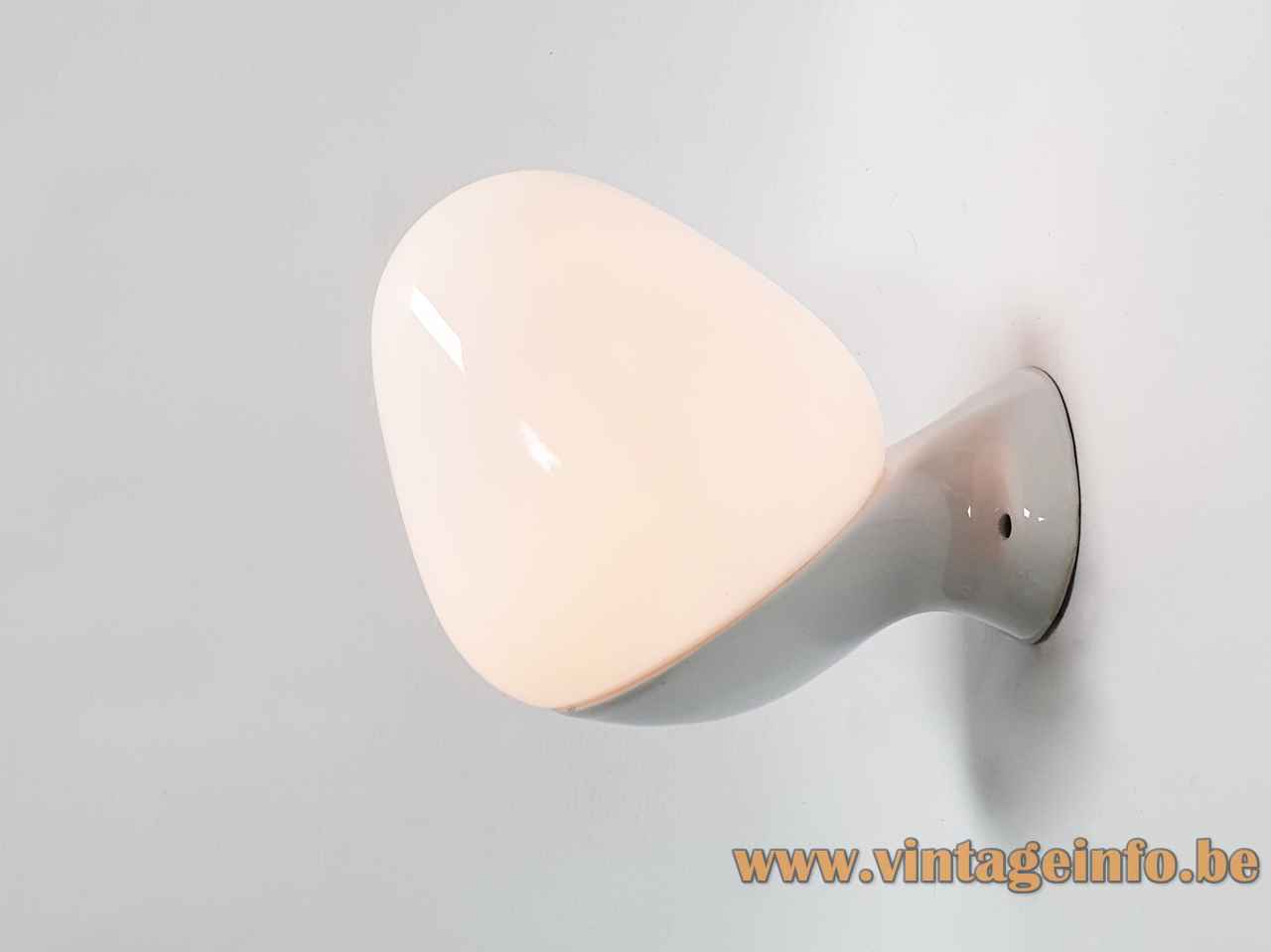 Wagenfeld WV 343 wall lamp white porcelain base mount opal glass lampshade 1950s 1960s Lindner Germany