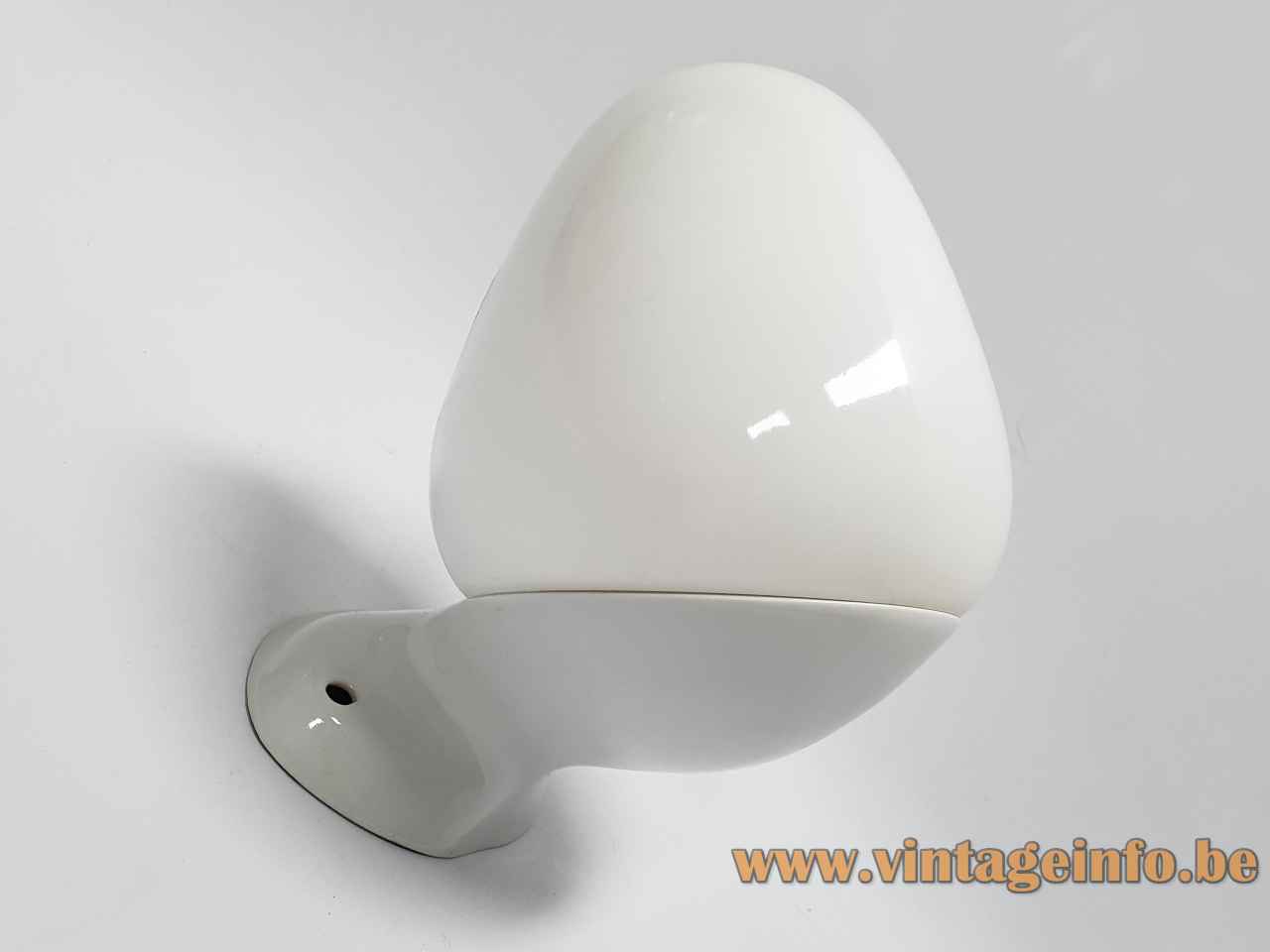 Wagenfeld WV 343 wall lamp white porcelain base mount opal glass lampshade 1950s 1960s Lindner Germany