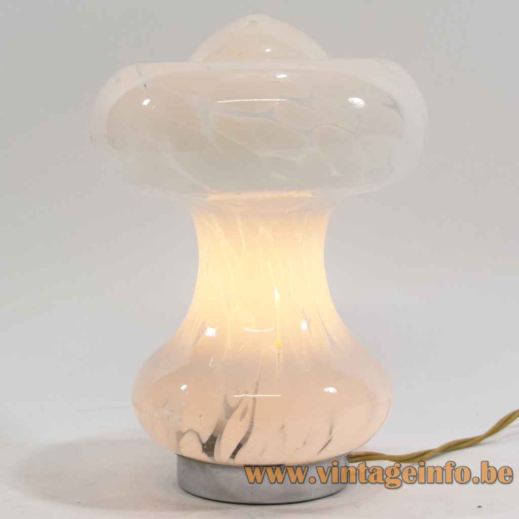 Atomic Mushroom Table Lamp - Mottled Glass Version, 1970s, 1980s, Massive, Belgium