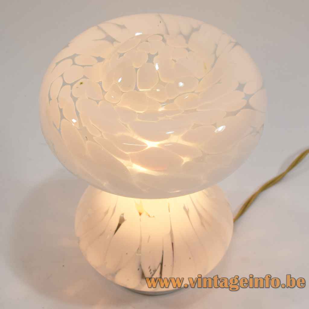 Atomic Mushroom Table Lamp - Mottled Glass Version, 1970s, 1980s, Massive, Belgium