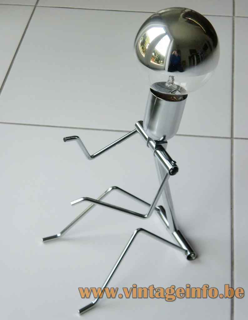 Hank Kwint Adonis table lamp adjustable metal wire figurine-robot 1983 design KwinterArt Netherlands E27 socket