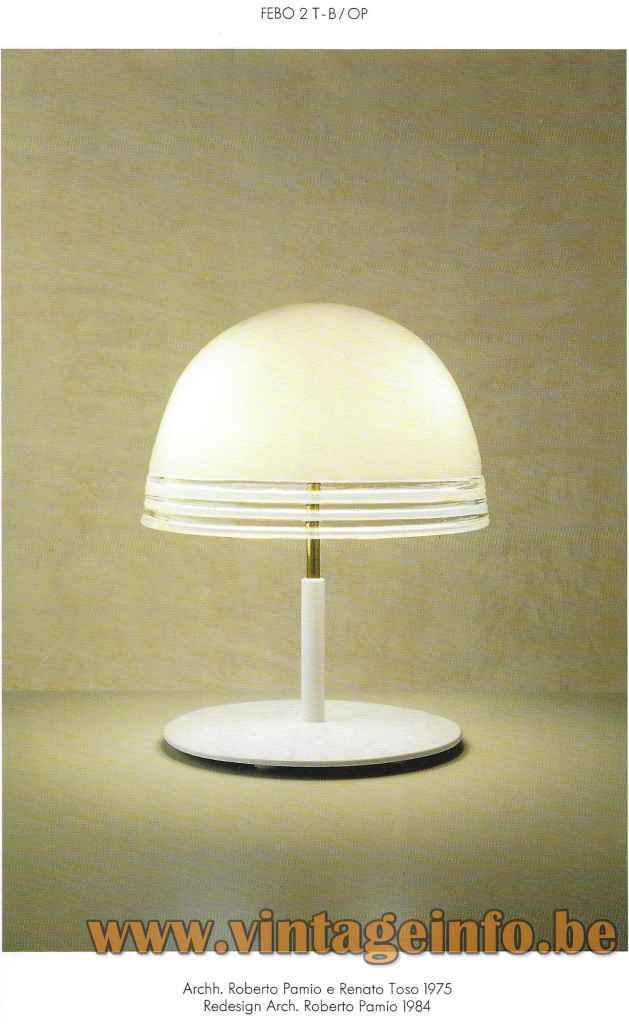 Leucos Febo Table Lamp - 1985 Catalogue Picture - Model 2T-B/OP - 1984 redesign