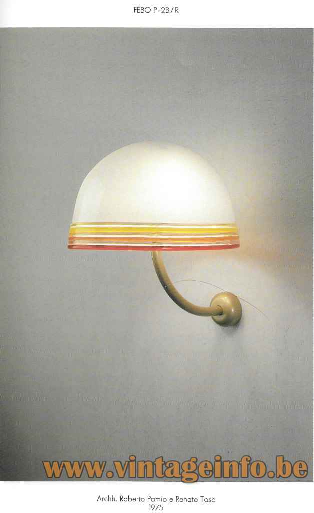Leucos Febo Wall Lamp - 1985 Catalogue Picture - Model P-2B/R