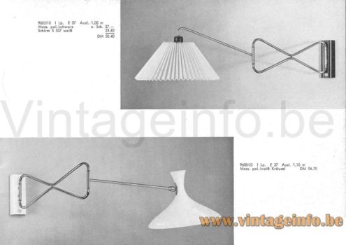 Cosack Swing-Arm Diabolo Wall Lamp - 1959 Catalogue Picture
