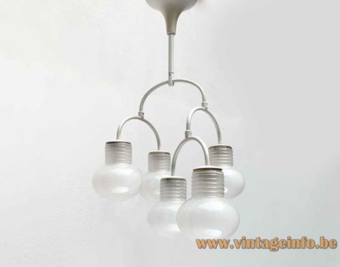 1960s Temde Bulbs Chandelier 1970s Germany Switzerland 4
