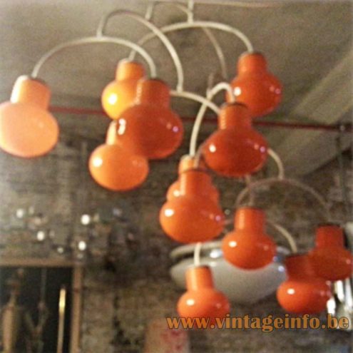 1960s Temde Bulbs Chandelier - Orange Version, 1970s, Switzerland