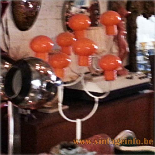 1960s Temde Bulbs Floor Lamp - Orange Version, 1970s, Switzerland