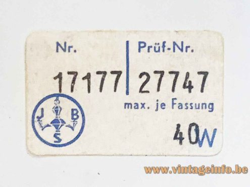 1970s Brumberg Table Lamp Josef Brumberg Sunderen Label JBS