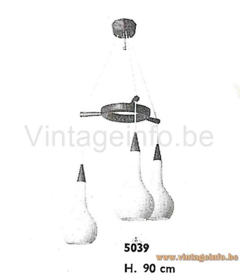 Glass Drop Pendant Lamp - 1960s Massive Catalogue Picture