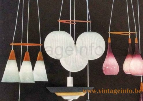 Glass Drop Pendant Lamp - 1960s Philips Catalogue Model NG 101